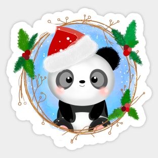 Cute little Christmas Panda Sticker